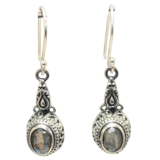 Dangle Earrings 925 Sterling Silver Natural Labradorite Gem Stone Handmade Women Gift Traditional E484